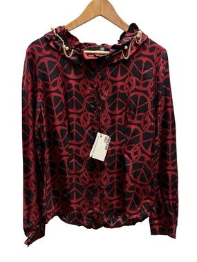 brand new with tags Burgundy and black LOVE MOSCHINO blouse